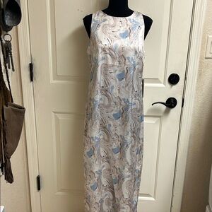 JOIE Marble/Blue Print Sleeveless Dress, Size Small, Pit to Pit 18”, L  48”, NWT